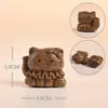 Acessórios de urso e gato de desenho animado em madeira de pêssego e sândalo, componentes DIY, pequenos ornamentos de madeira, pingentes e itens decorativos
