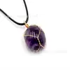 Temu Mais Vendido Pingente Assimétrico de Fio de Ouro Tendência Pedra Natural Cristal Ágata Pedra Colar Boutique Tk Mais Vendido