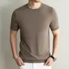 Estilo Hit Imprescindible Verano 2026 Estilo Old Money Camiseta de Punto Manga Corta Fibra Natural Transpirable Amigable con la Piel Cuello Redondo