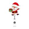 Novo 2023 Natal Acrílico Glitter Boneco de Neve Sino Clipe Telescópico Distintivo de Fivela Id Fosco Rolo