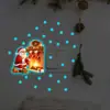 Pegatina de panel de interruptor de Navidad luminosa de dibujos animados con diseño pintado de Papá Noel para decoración de pasillo y entrada