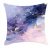 Funda de almohada de mármol morado de ensueño transfronteriza, funda de almohada de cintura para sofá, decoración de dormitorio y oficina en casa