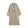 ALINDM Moda Feminina Plus Size 100% Lã Casaco Longo de Lã para Mulheres Plus Size 100kg Casaco de Lã Dupla Face
