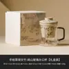 Taza de Oficina de Cristal de Bambú Verde Esmeralda Pintada a Mano de Fábrica Taza de Té Taza para Beber con Tapa Taza