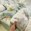 Conjunto de três peças 100% algodão para dormitório estudantil A, edredom de algodão, roupa de cama de algodão puro, conjunto de seis peças para cama de solteiro em quarto