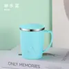 Taza de acero inoxidable 304 transfronteriza, taza térmica de doble capa, regalo, taza de café casual para oficina con asa, taza de té