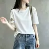 Camiseta casual de manga corta con hombros descubiertos estilo coreano para mujer, verano 2026, talla grande, corte holgado, adelgazante, top versátil