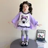 Conjunto Infantil Outono 2026 Nova Moda Kuromi Moletom para Menina Conjunto Casual de Duas Peças Fofo e na Moda