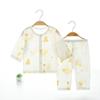 Pijama Dividido para Bebê Conjunto Íntimo Algodão Roupas para Recém-Nascido Roupas com Ar Condicionado Finas de Manga Longa Roupas de Casa Verão