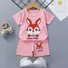 Nuevo conjunto de shorts de manga corta para niños verano niños y niñas camiseta ropa infantil conjunto de dos piezas para bebé manga corta Mayoreo