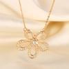 Colar Bao J Fan J Madrepérola Natural Cabaça Borboleta Trevo de Quatro Folhas Feminino Elegante Moda Versátil Corrente Clavicular