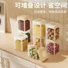 Frasco sellado tipo presión, frasco de almacenamiento transparente de grado alimenticio, caja de almacenamiento de granos para cocina, a prueba de humedad y conservador de frescura con tapa