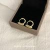 Arete Minimalista Ovalado Dorado Diseño Nicho Temperamento Sencillo Personalidad Moda Estilo Coreano Exquisito Arete Combinable