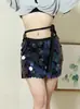 Cadena de Cintura para Danza del Vientre de Halloween, Pañuelo para Cadera, Falda Sexy con Lentejuelas, Ropa de Práctica de Verano para Principiantes, Ropa de Actuación, Pañuelo para Cintura de Mujer
