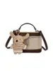 Bolsa de Lona e Couro de Luxo Leve para Mulheres, Nova Moda 2026 Versátil Bolsa de Ombro Transversal, Bolsa Tote Cesta para o Dia a Dia