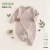 Body de algodón puro Clase A con diseño de mariposa para recién nacido, mameluco de manga larga sin costuras para bebé, unisex, estilo primavera/otoño