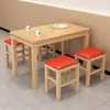 Mesa y Sillas de Comedor Rápidas de Madera Maciza, Mesa de Comedor para Apartamento Pequeño, Mesa Rectangular para Desayuno de Snack Bar, Mesa de Comedor para el Hogar