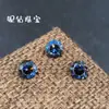 Pendientes Redondos de Zirconia Bicolor Wuzhou con Corazones y Flechas, Color Innovador Degradado, Diamante Suelto para DIY, Piedra Principal