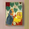 Pintura Decorativa Abstracta Americana Matisse de Alta Gama para Sala de Estar Sofá Francés Mesita de Noche Pared de Fondo Retro Mural Pintura Colgante