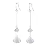 Pendientes Coreanos Largos y Cortos con Doble Forma de Abanico e Incrustaciones de Diamantes Geométricos, Accesorios para Orejas con Aguja de Plata 925, Elegantes y Únicos, Exclusivamente para Ventas Transfronterizas
