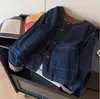 Chaqueta Corta de Mezclilla con Bloques de Color, Cuadros, Patchwork y Cuello Redondo para Mujer, Estilo 2026, Top Ligero Casual de Primavera Delgado para Mujeres Pequeñas