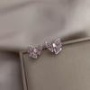 Coreia do Sul novo amor rosa laço strass zircônia doce doce brincos brincos brincos brincos que combinam com tudo