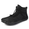 Botas de Neve de Cinco Dedos para Exterior Outono e Inverno Masculinas e Femininas Casais Sapatos de Algodão Botas de Algodão Espessadas com Forro de Lã Botas de Algodão de Cano Alto Conjunto