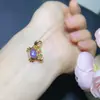 Anillo con colgante y pendientes de plata de ley con incrustaciones de piedra lunar natural estilo cangrejito súper lindos piedra desnuda 6*8mm4*6mm