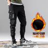 2020 nova calça macacão masculina forrada com lã espessa dedo fino moda de marca outono e inverno calças casuais moda masculina coreana