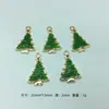 Pingentes de Natal em Desenho Animado, Acessórios de Joias em Liga Metálica com Esmalte Gotejado, Colares e Pulseiras DIY Feitos à Mão, Pingentes de Boneco de Neve e Floco de Neve Atacado