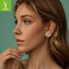Brincos de cristal transparente com pingente de prata femininos pequenos temperamento fresco s925 brincos de prata esterlina de alta qualidade