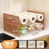 Estante apilable para almacenamiento de film de cocina para uso doméstico, portarrollos desechable para papel de aluminio y papel absorbente de aceite para armario o encimera