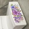 M12035-YX Adesivo de Vaso Sanitário Decorativo Tamanho Pequeno Flor Roxa Criativa Fundo para Quarto Banheiro Autoadesivo