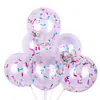 Balão Lantejoula 12 polegadas Transfronteiriço Decoração de Atividade Balão Tira Colorida Transparente Balão de Papel Sorvete Balão Lantejoula