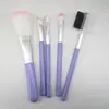 Conjunto de 5 Pincéis de Maquiagem, Pincel para Sombra, Pincel para Lábios, Pincel para Blush, Escovinha para Cílios, Ferramentas de Beleza, Pincéis de Maquiagem com Cerdas de Animal