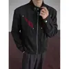 Chaqueta de retazos deconstruida estilo americano con cuello mao para hombre, de primavera/otoño, moderna, retro, teñida anudada, casual, fresca, versátil, prenda de exterior