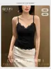 Camisola para mujer con copas incorporadas, encaje sexy fino y transpirable de verano, no necesita usar sujetador aparte, diseño integrado, espalda bonita, se puede usar como prenda exterior