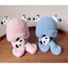 Gorro de bebé con diseño de nariz de oso, gorro tejido lindo de invierno para niños y niñas, gorro cálido para bebés y niños pequeños