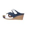 Pantuflas de Suela Gruesa con Cuña y Velcro de Combinación de Colores de Comercio Exterior para Mujer 2025 Nuevas Pantuflas Transfronterizas con Tira Cruzada y Punta de Pez Tallas Grandes
