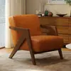 Sillón Individual de Madera Maciza para Sala de Estar Richard Ocio Retro Balcón Cafetería Vintage Diseñador Perezoso Alojamiento