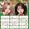 Adesivos Faciais Coloridos de Natal Blush Maquiagem Feminina Adesivos de Tatuagem Chapéu de Natal Atmosfera Árvore de Natal Sino Adesivos Faciais