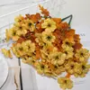 Flores Simuladas de Otoño de Amazon 7 Horquillas 35 Mallas Eucalipto de Otoño Violeta Flores Artificiales Flores de Eucalipto Venta Directa de Fábrica