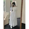 Elegante vestido longo de manga comprida de um ombro só para mulheres, novo estilo 026, ombro a ombro, acinturado, emagrecedor, corte A, longo