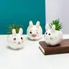 Vaso de cerâmica criativo com animal de desenho animado para planta suculenta, simples, moderno, para jardinagem, combinação fofa de coelho, planta em vaso mini