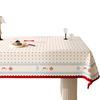 Toalha de Mesa Estilo Creme Impermeável e à Prova de Óleo Toalha de Mesa Sem Lavagem Estilo Ins Pequena Fresca Toalha de Mesa para Mesa de Centro Luxo Acessível e Sensação de Alto Padrão