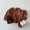 Ins Explosiones Invierno Bebé Coreano Bordado Cabeza de Oso Color Caramelo Sombrero de Lana para Niños y Niñas Sombrero Cálido de Cuello Alto para Bebé