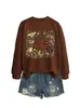 Amo o desamado Amazon eBay site independente moda casual feminina outono e inverno gola redonda manga longa moletom