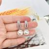 Estilo coreano simples cobre embutido zircão personalidade temperamento brincos de pérolas brincos femininos ins design de estilo Super Flash brincos jóias