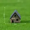 Paisaje en miniatura, casa de campo retro creativa con techo de paja, accesorios de decoración DIY de botella ecológica, adornos de escritorio en miniatura