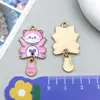 Chaveiro Pingente de Gato Desenho Animado Fofo com Cauda Móvel Acessórios para Joias DIY Brincos Colar Pingente de Animal